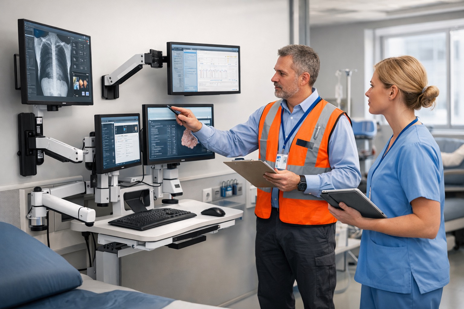 Site assessment and planning for hospital equipment