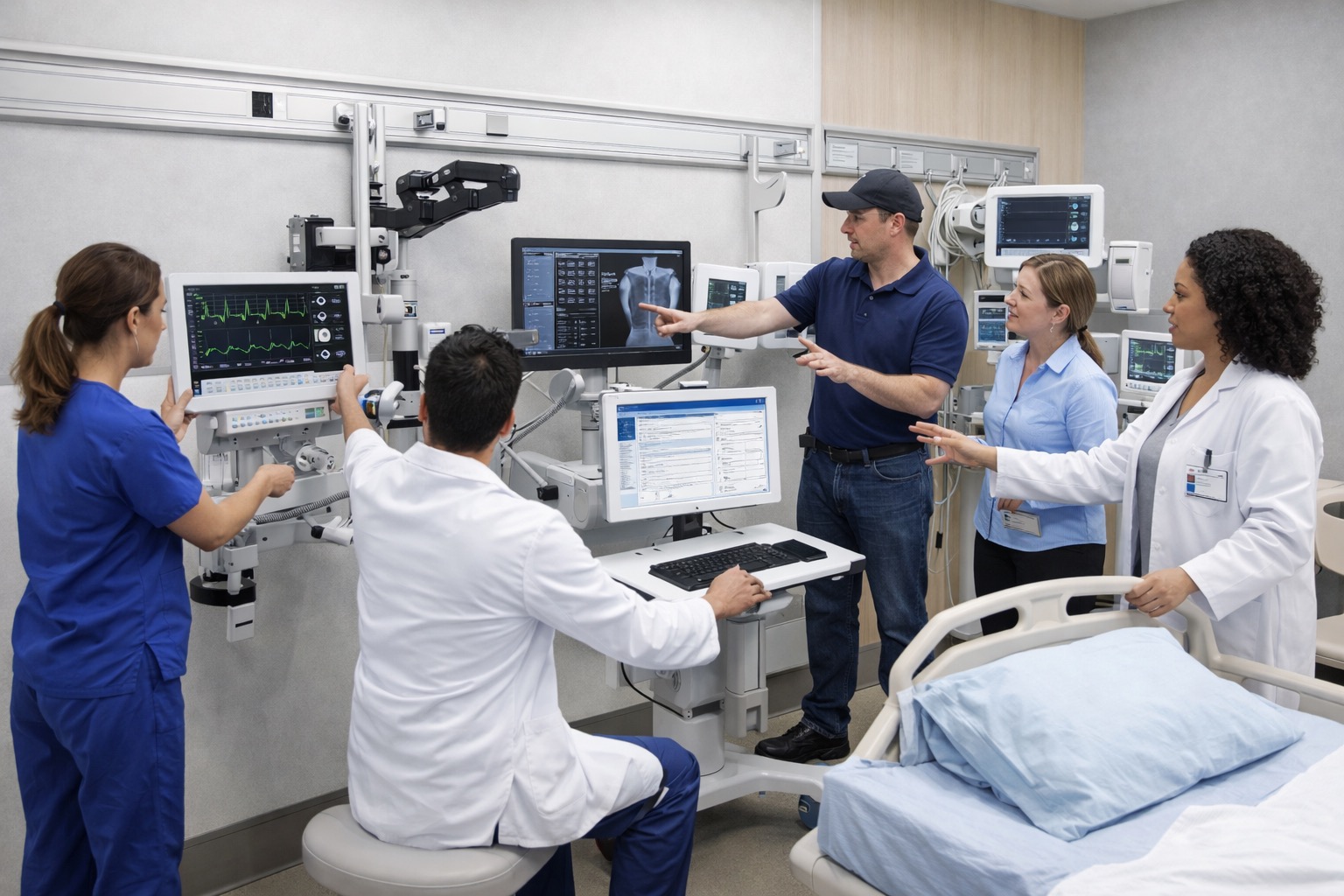 Staff training on hospital equipment